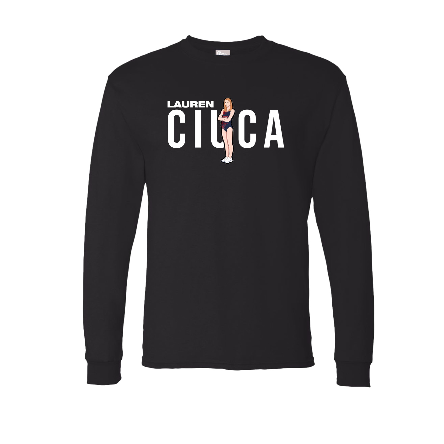 Long Sleeve Tee — Player Name in Black