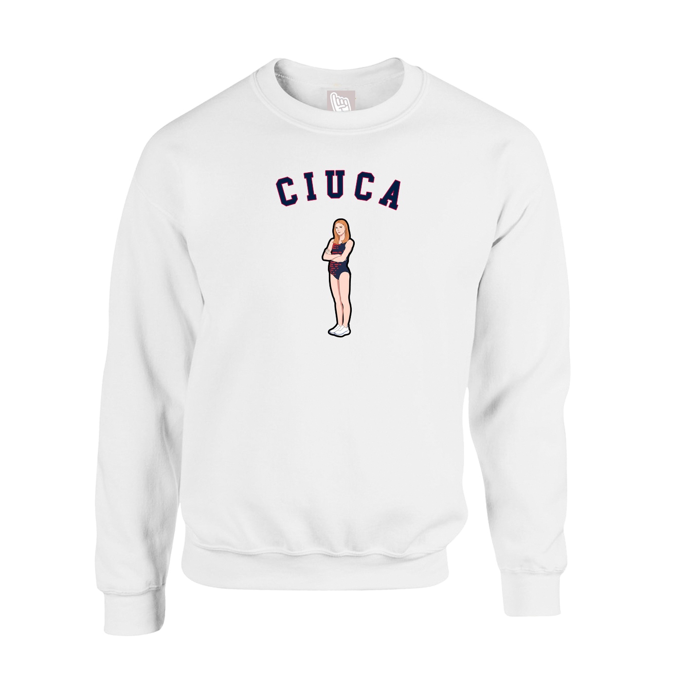 Fleece Crew — Shirsey Arch in White