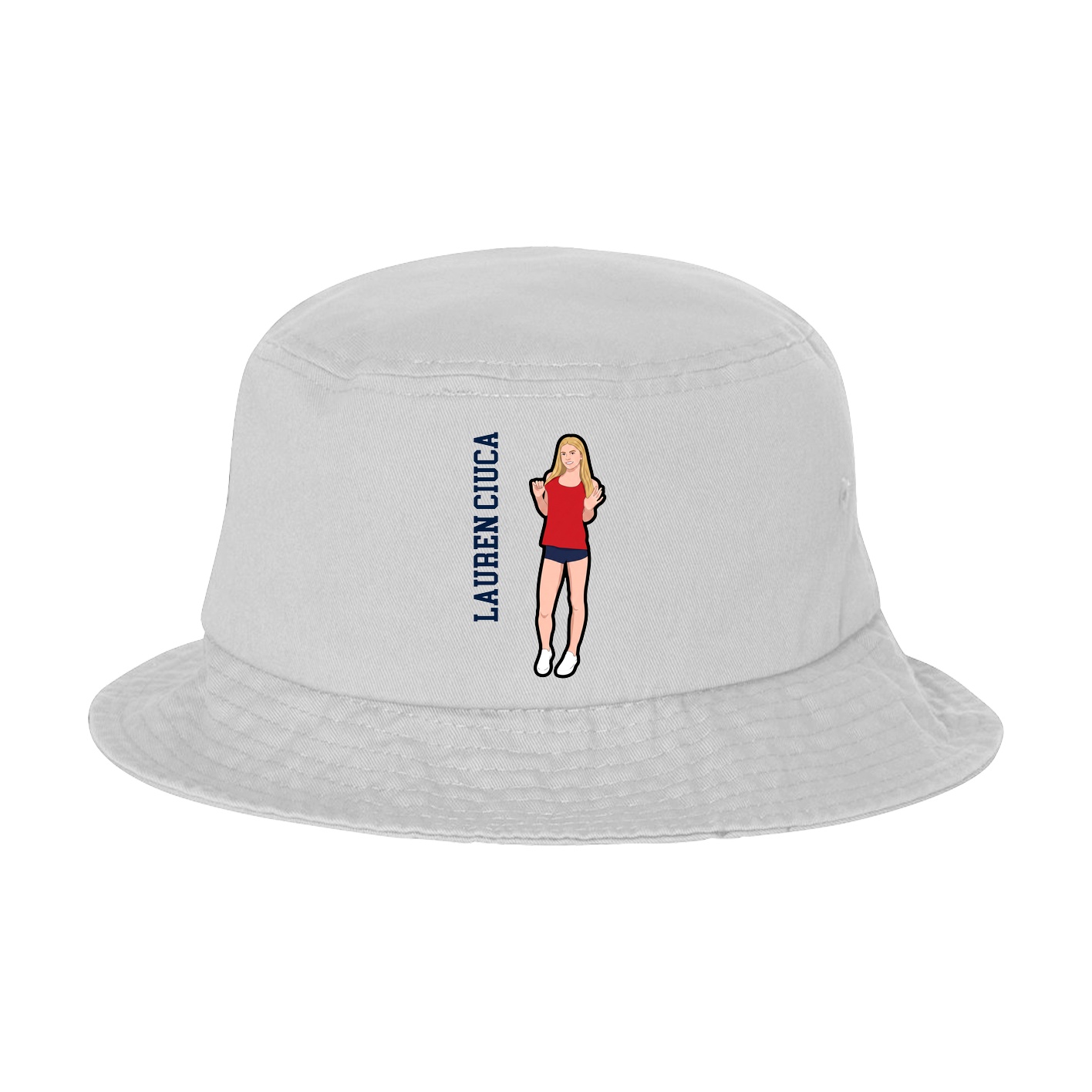 Bucket Cap — Name Vertical in White