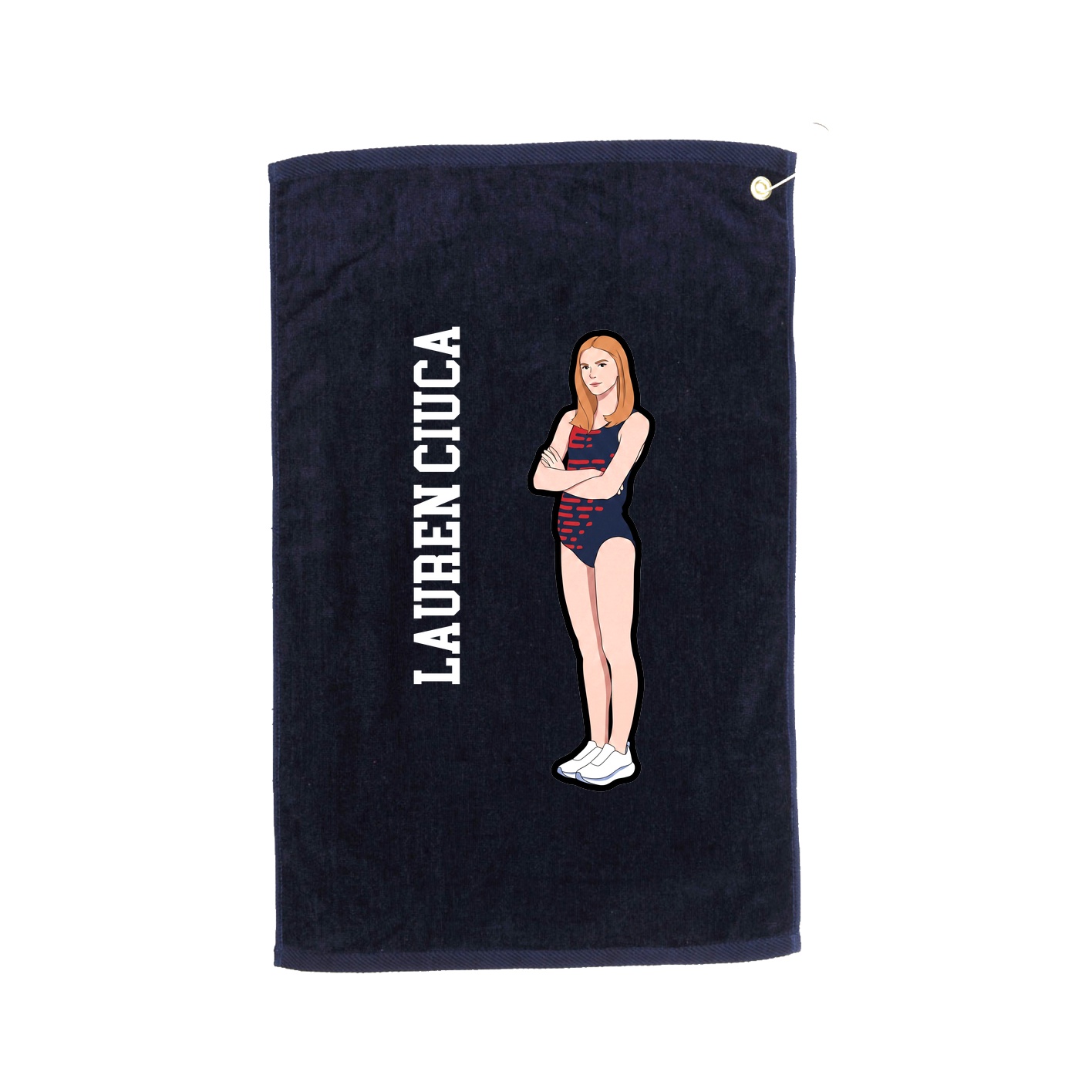 Golf Towel — Name Vertical in Navy