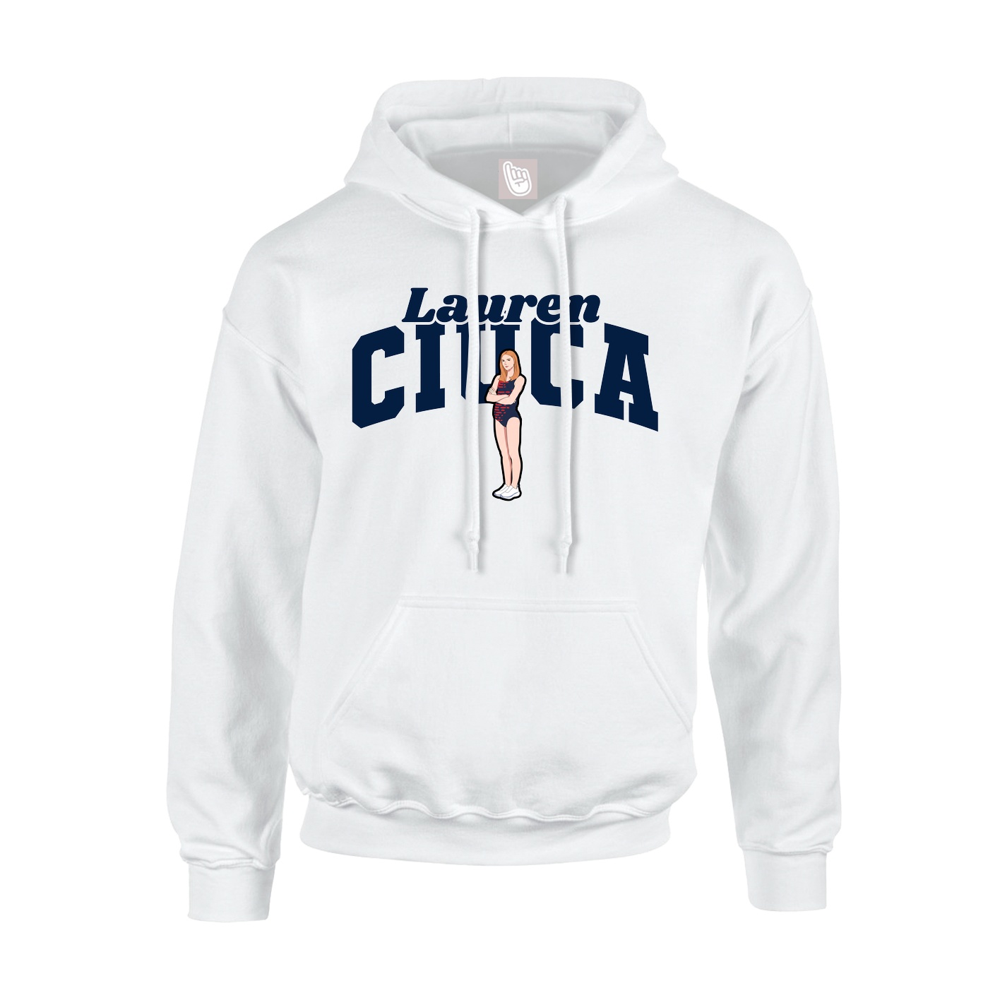 Youth Hoodie — Signature Arch in White