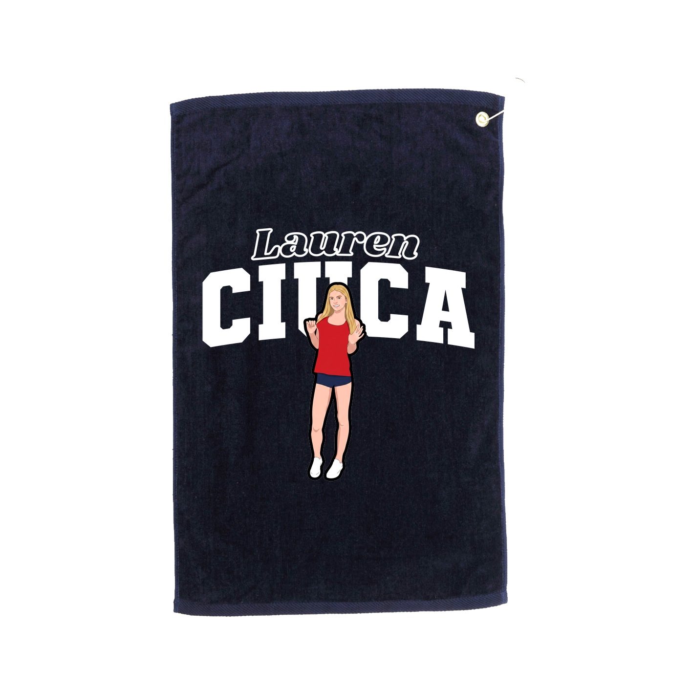 Golf Towel — Name Arch in Navy