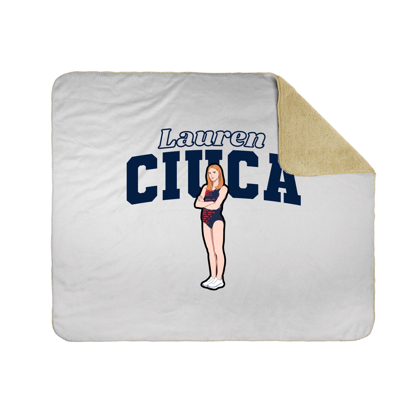 Throw Blanket — Name Arch in White
