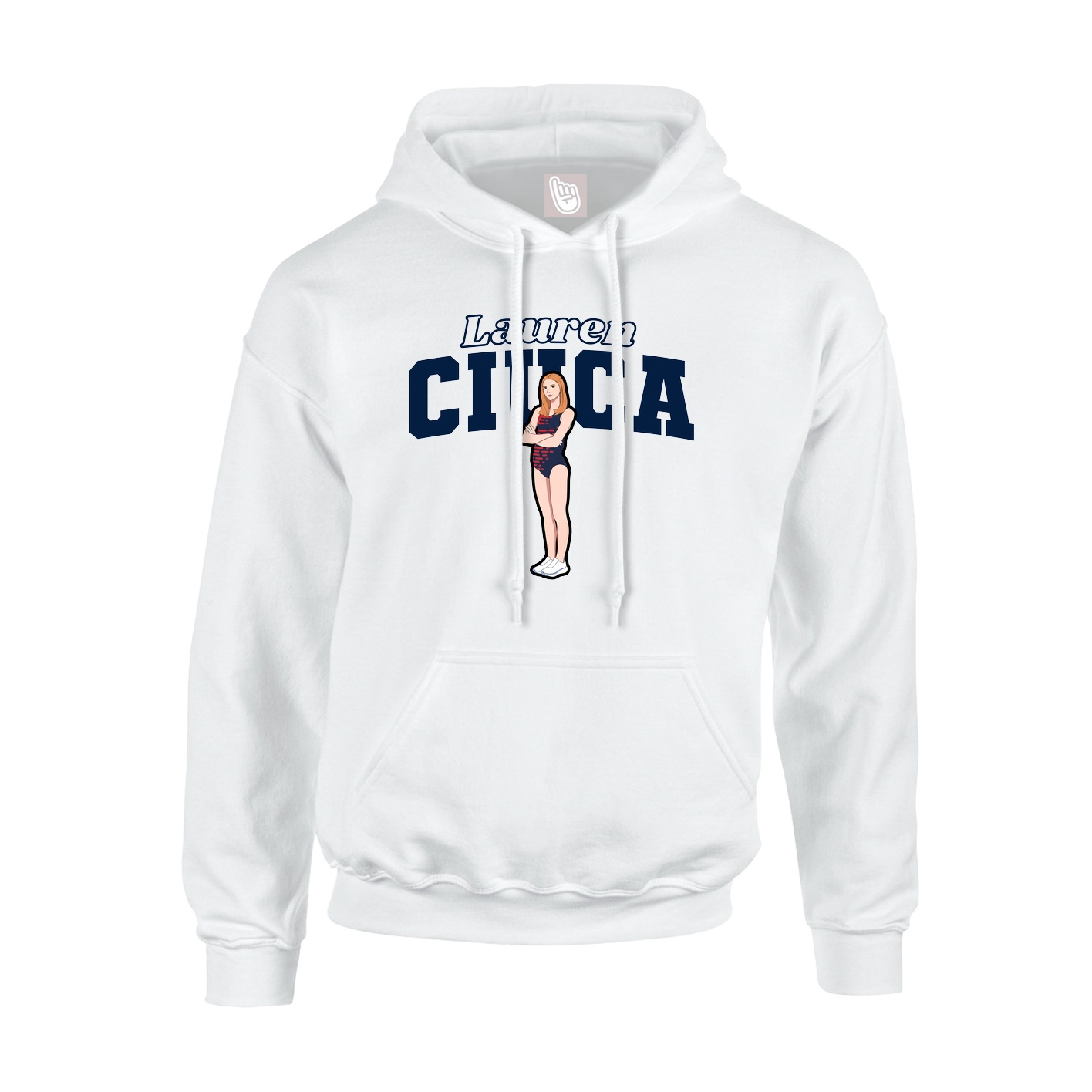 Hoodie — Name Arch in White