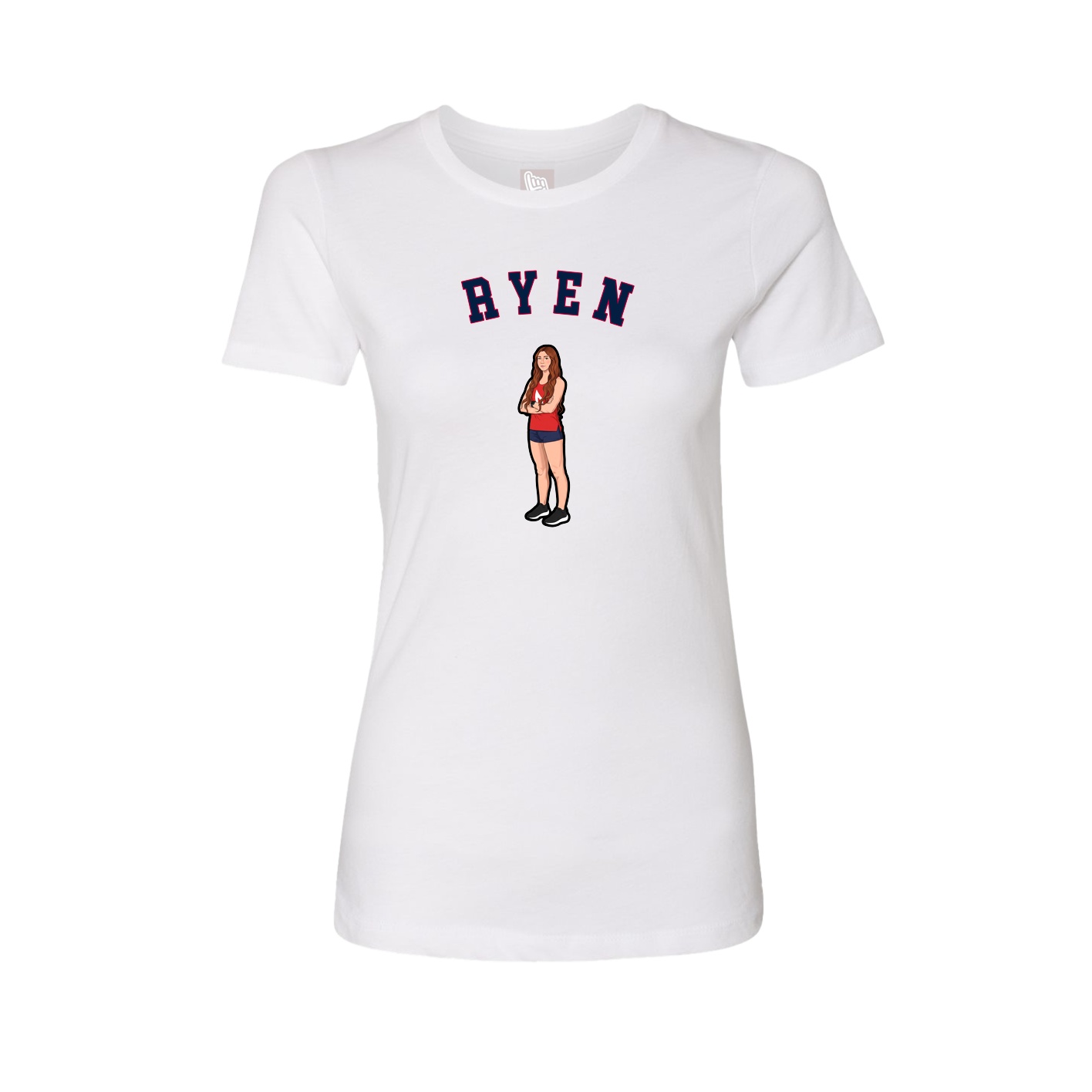 Fitted Women's Tee — Shirsey Arch in White
