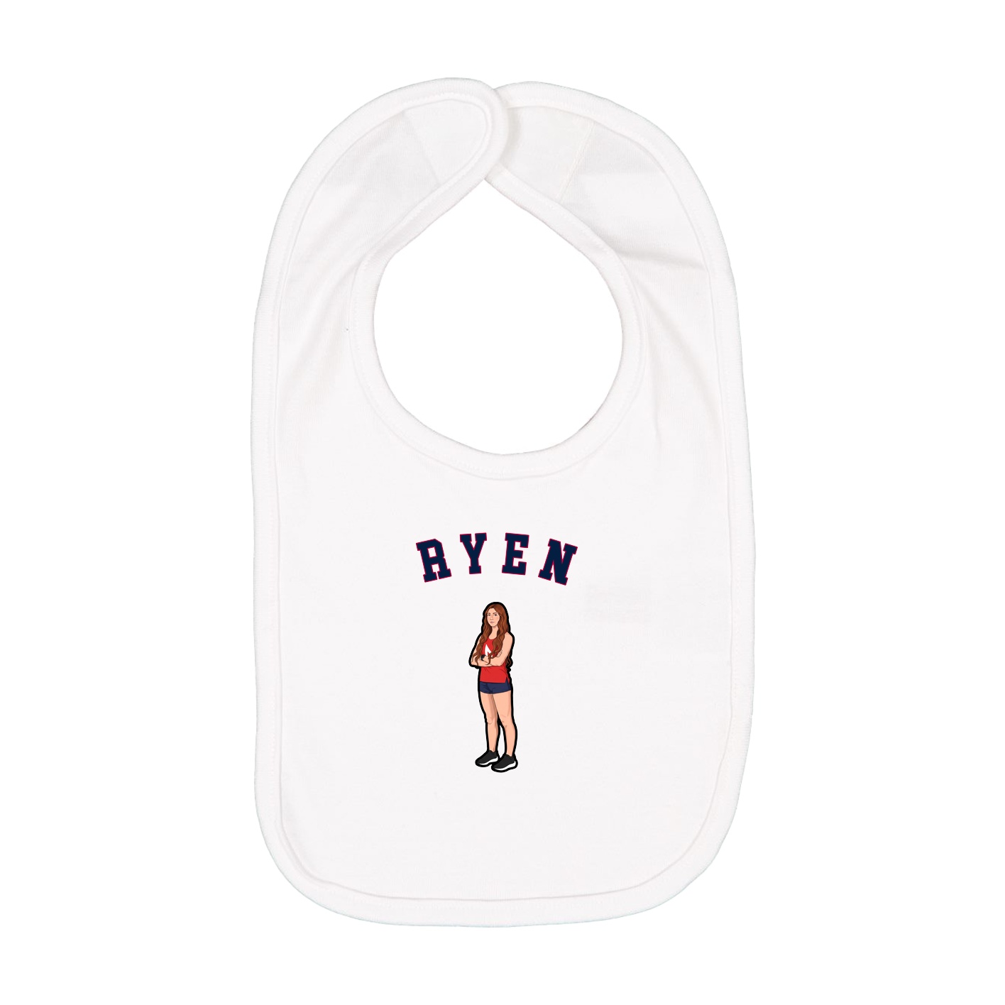 Infant Bib — Shirsey Arch in White