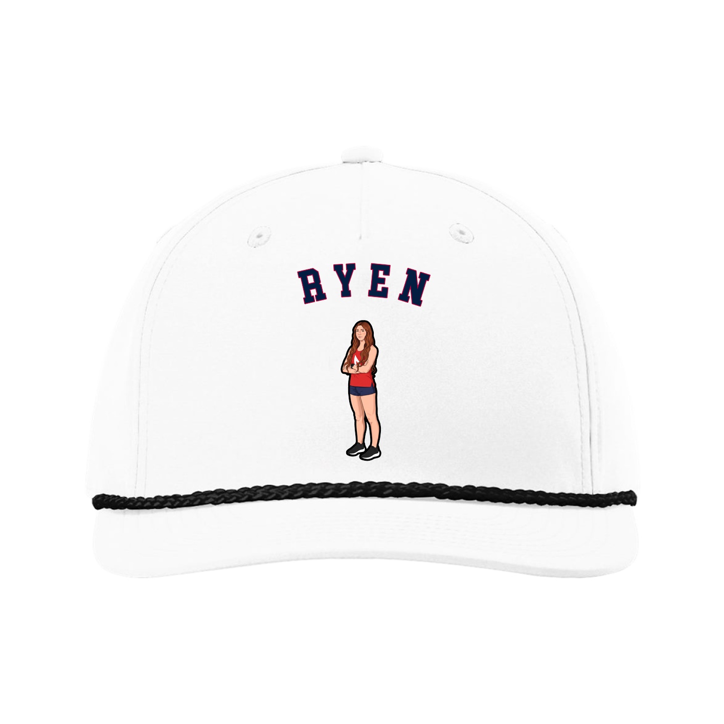Five-Panel Classic Rope Cap — Shirsey Arch in White