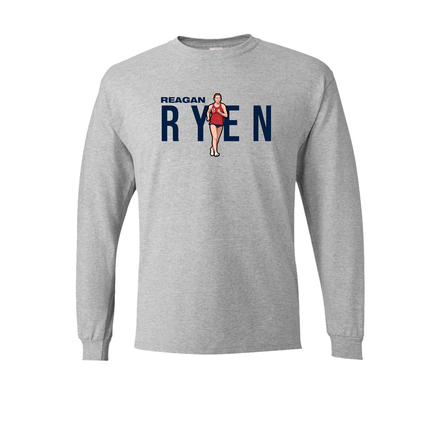 Long Sleeve Tee — Player Name in Grey