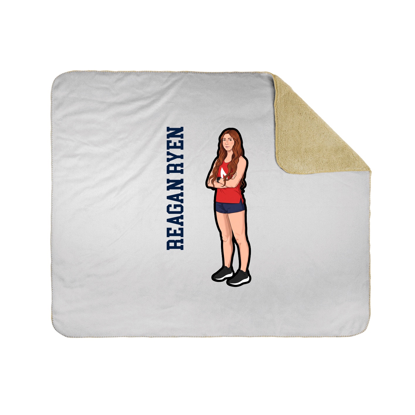 Throw Blanket — Name Vertical in White