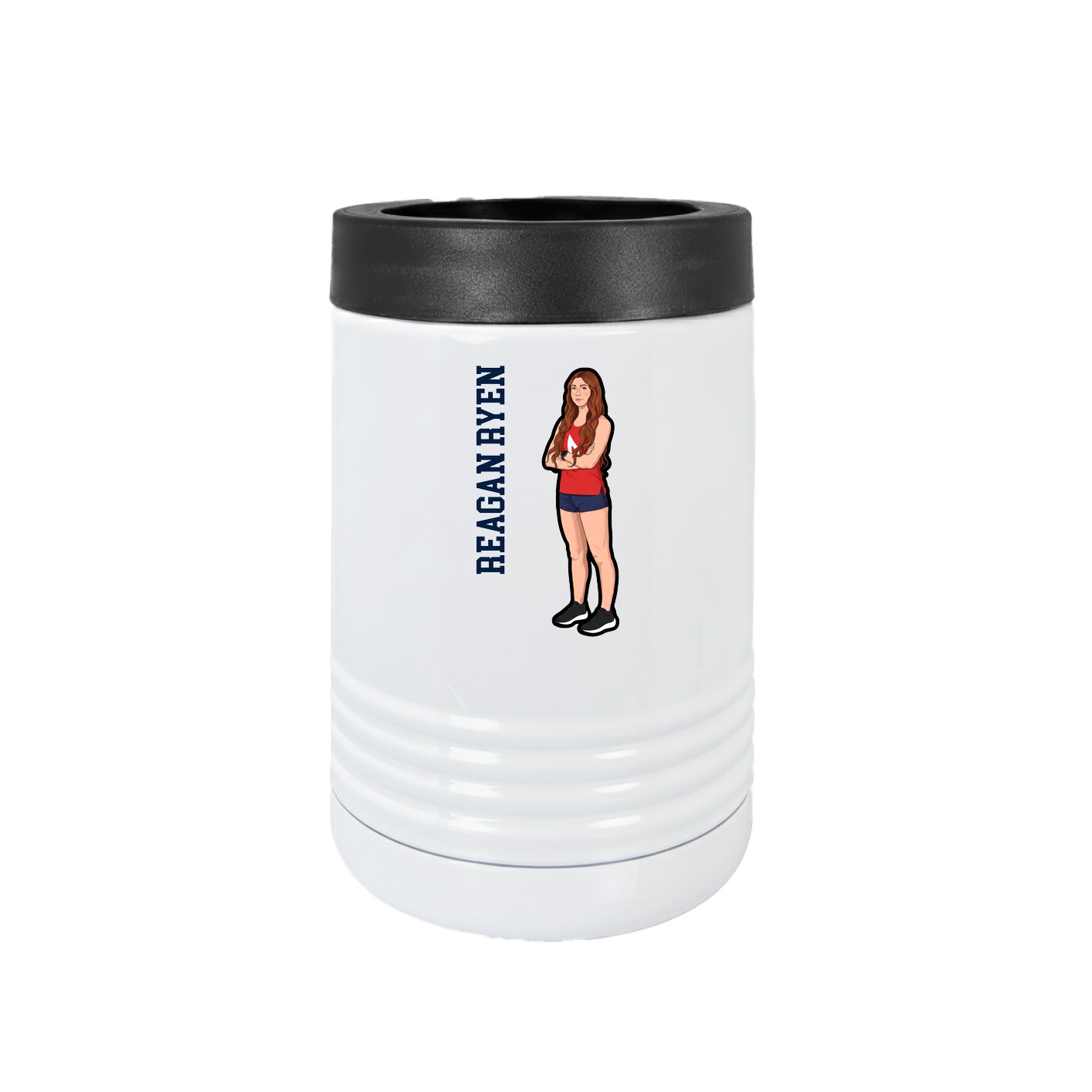 Beverage Holder — Name Vertical in White