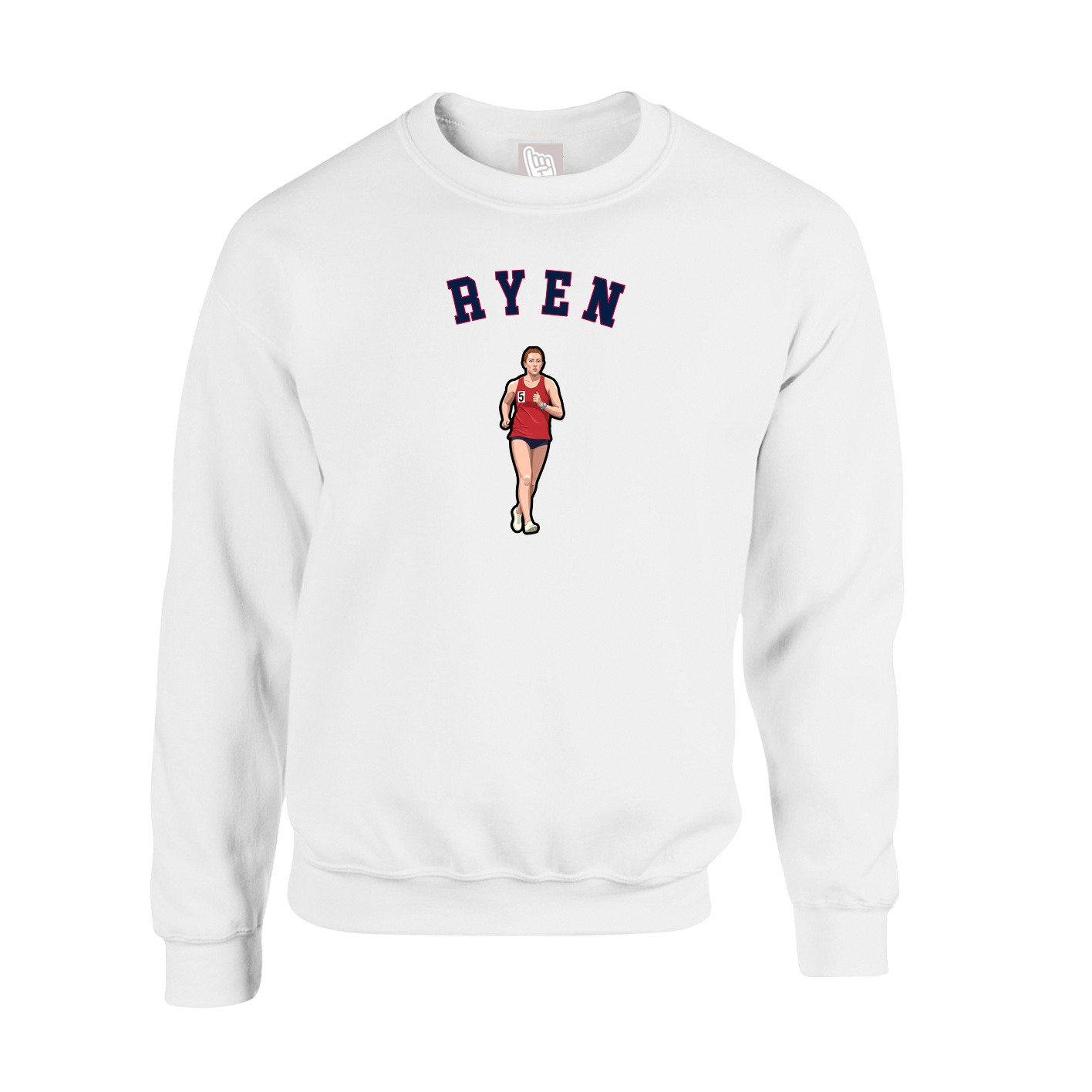 Fleece Crew — Shirsey Arch in White