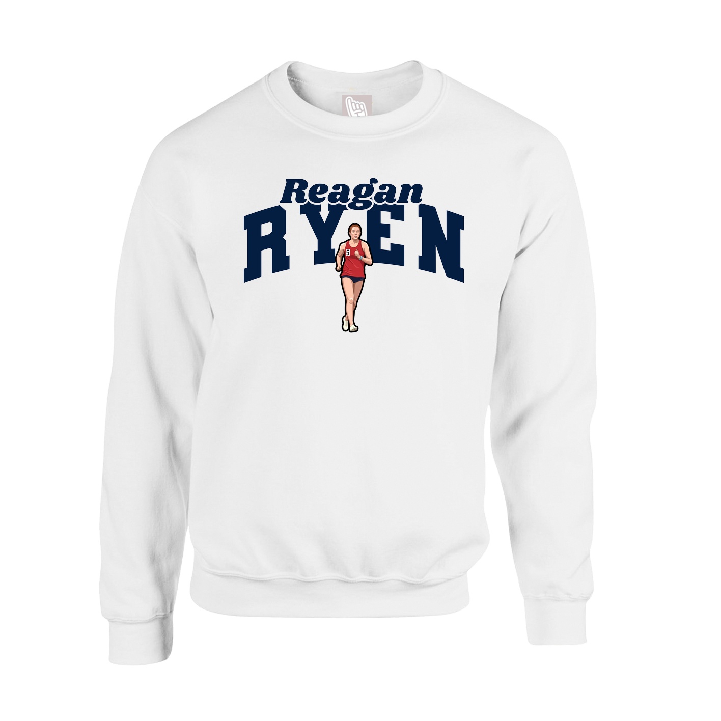 Fleece Crew — Signature Arch in White