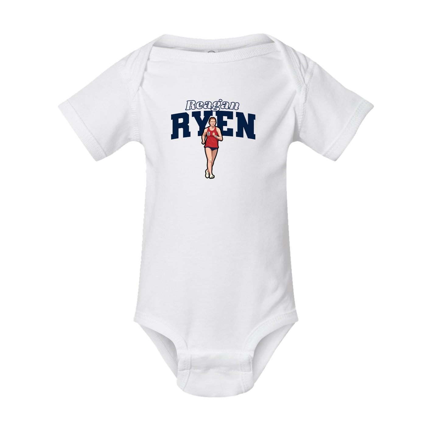 Baby Onesie — Name Arch in White