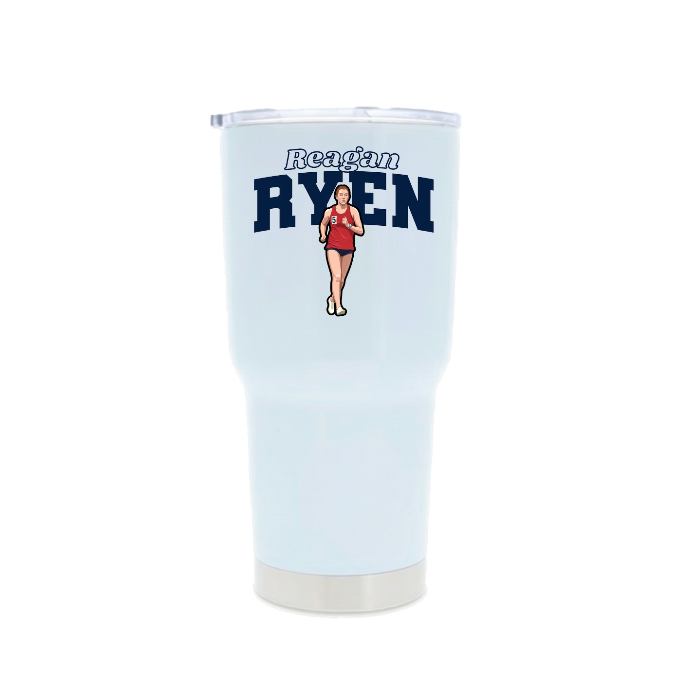 30oz Stainless Steel Tumbler — Name Arch in White