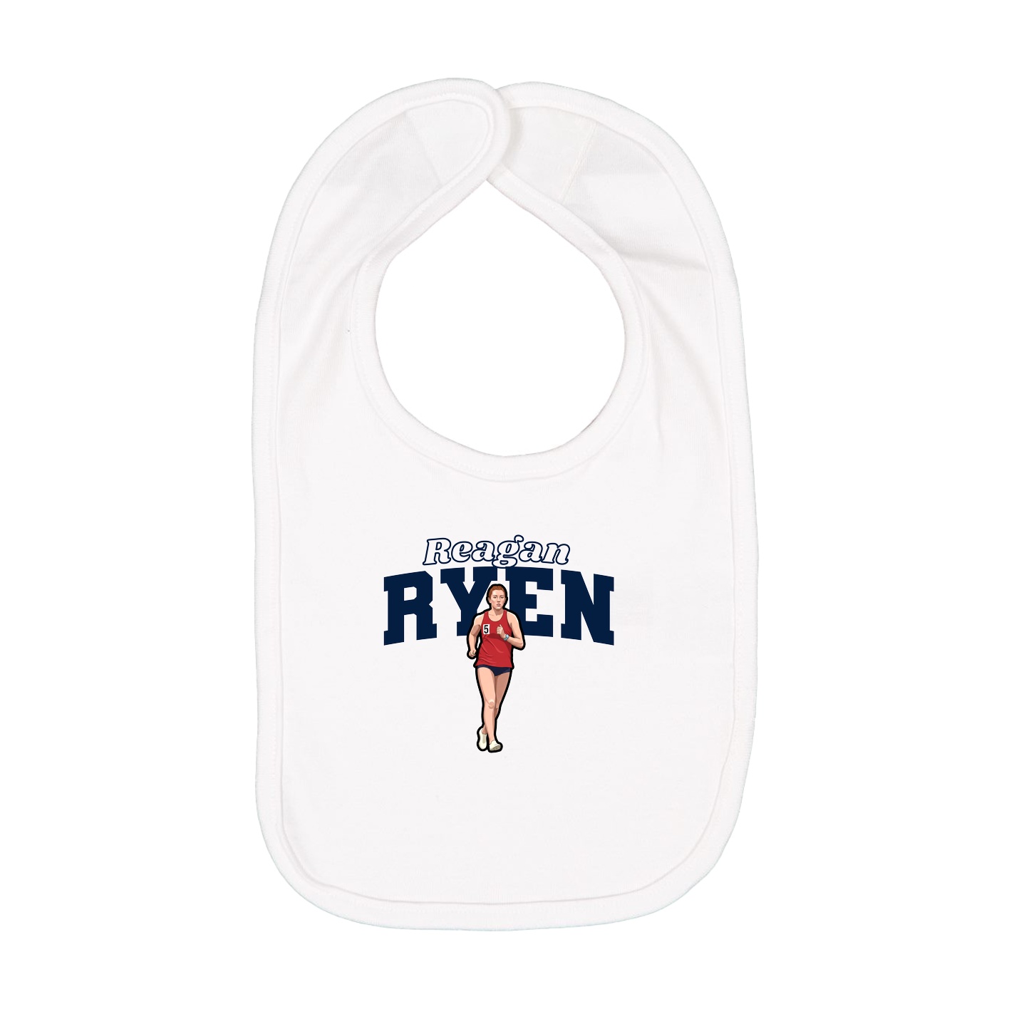 Infant Bib — Name Arch in White