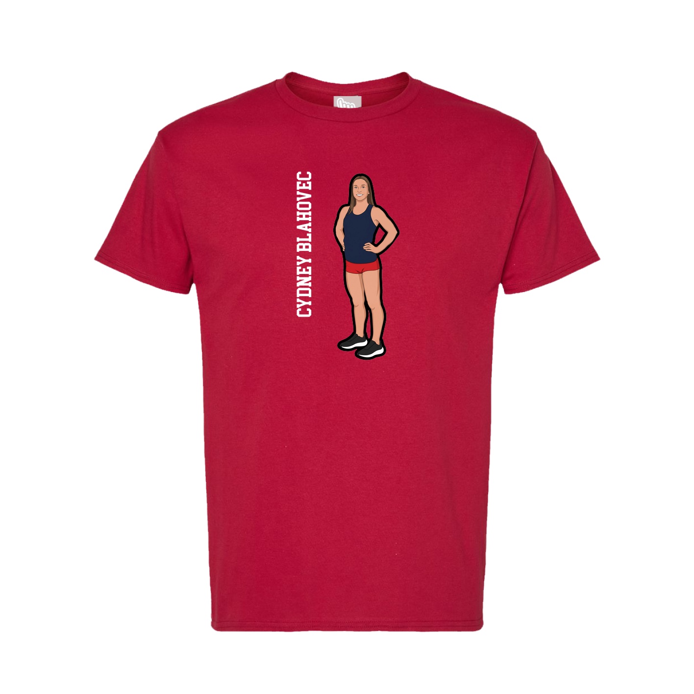 Tee — Name Vertical in Crimson