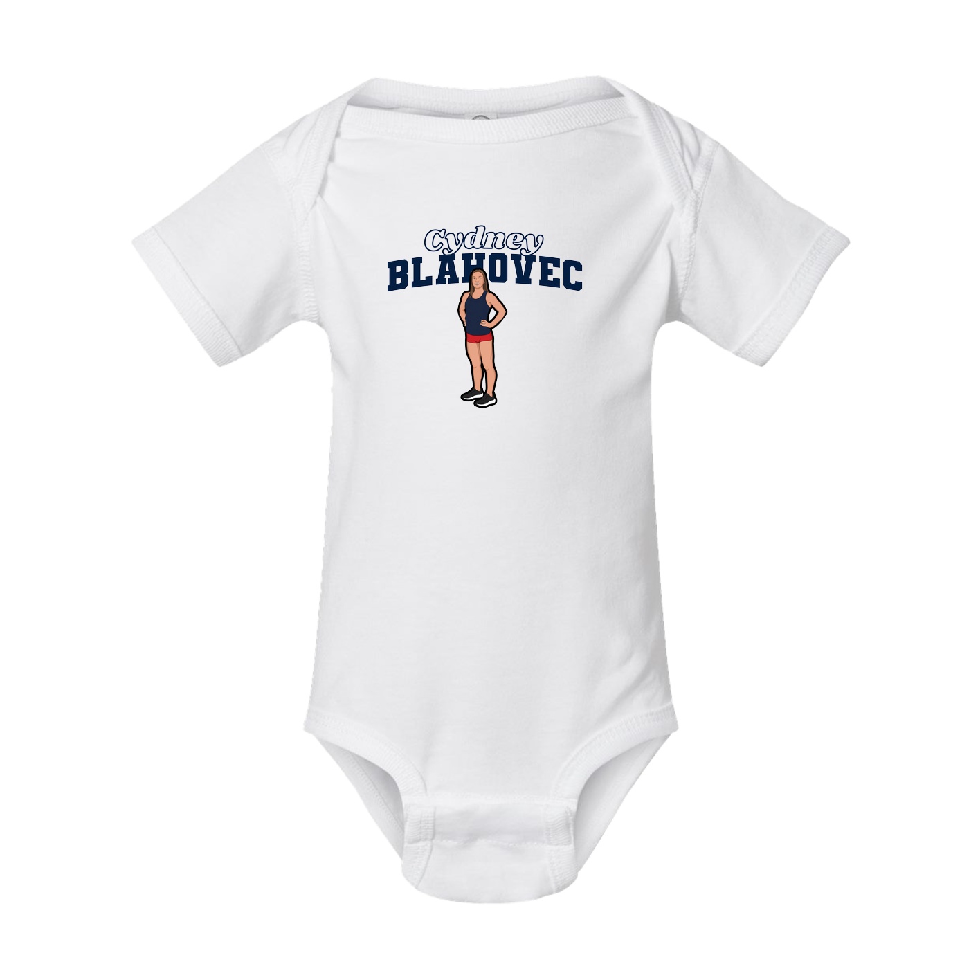 Baby Onesie — Name Arch in White
