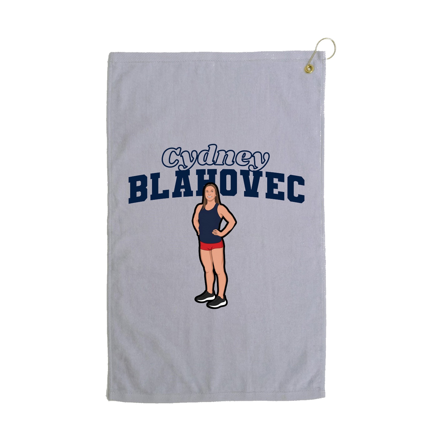 Golf Towel — Name Arch in Grey