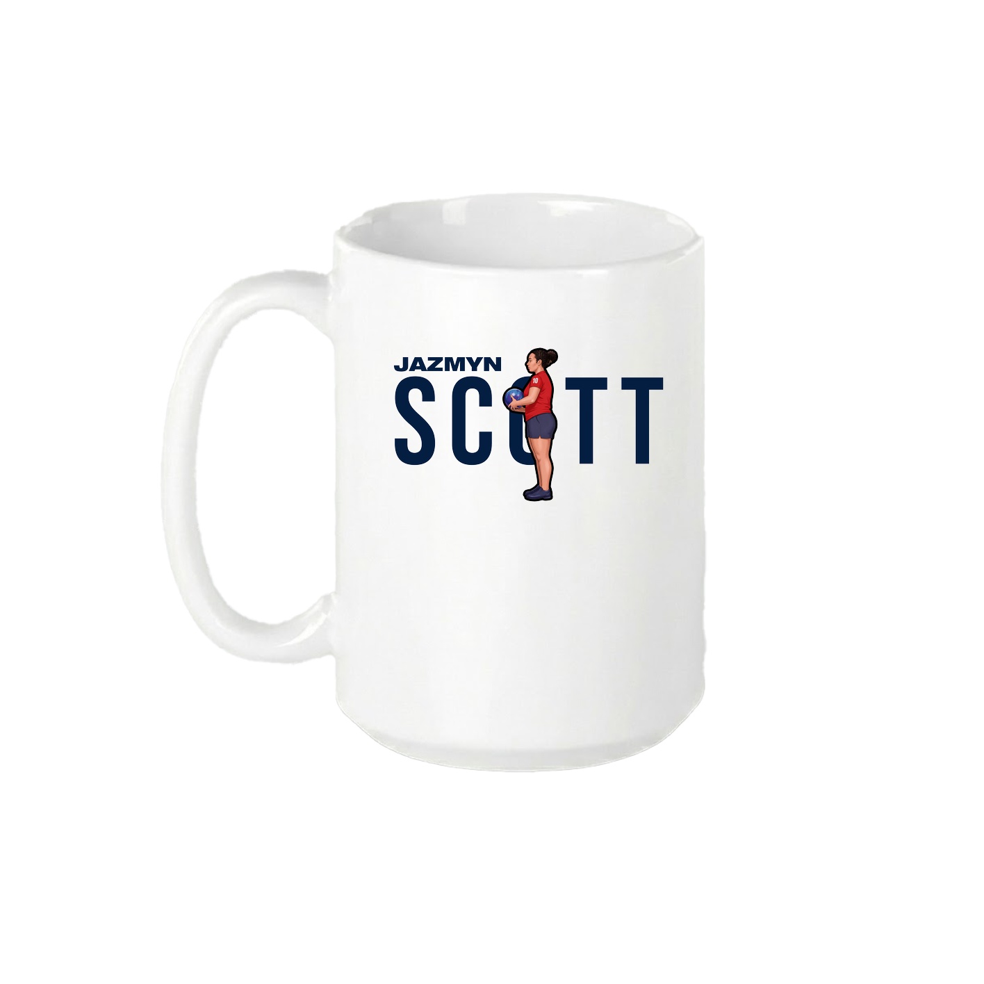 15oz Coffee Mug — Player Name in White