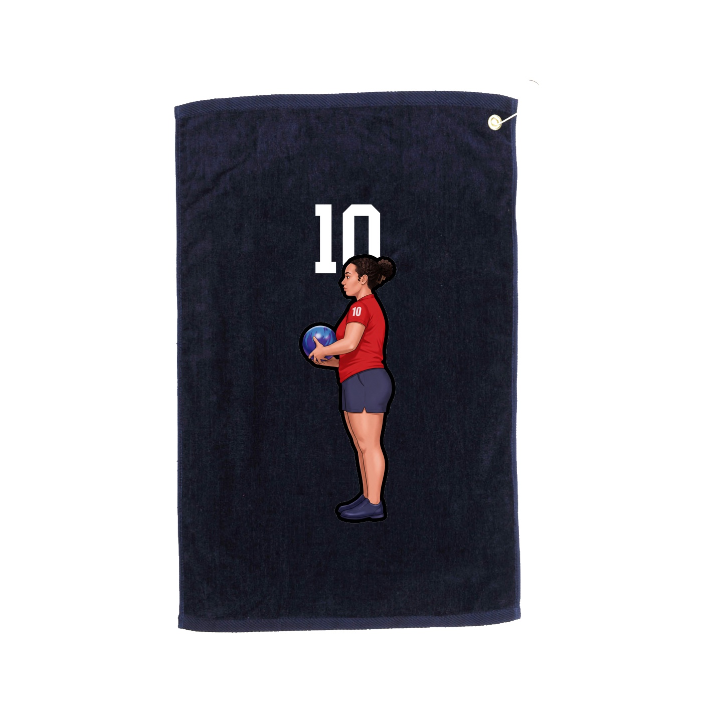Golf Towel — Number Top in Navy