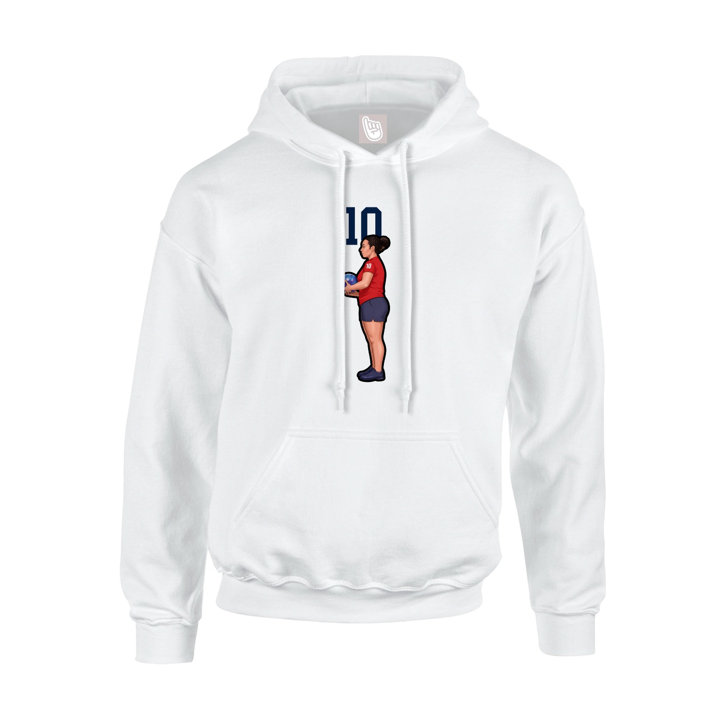 Youth Hoodie — Number Top in White