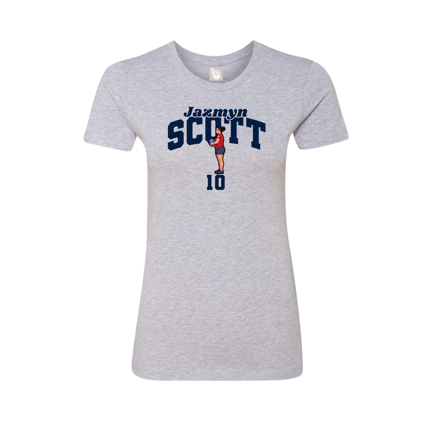 Fitted Women's Tee — Signature Arch in Grey