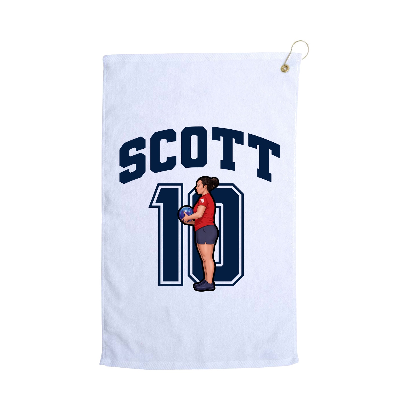 Golf Towel — Number in White