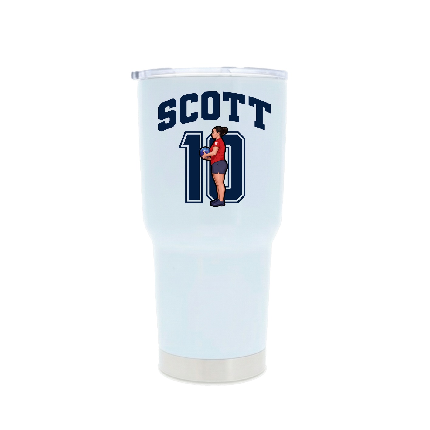 30oz Stainless Steel Tumbler — Number in White