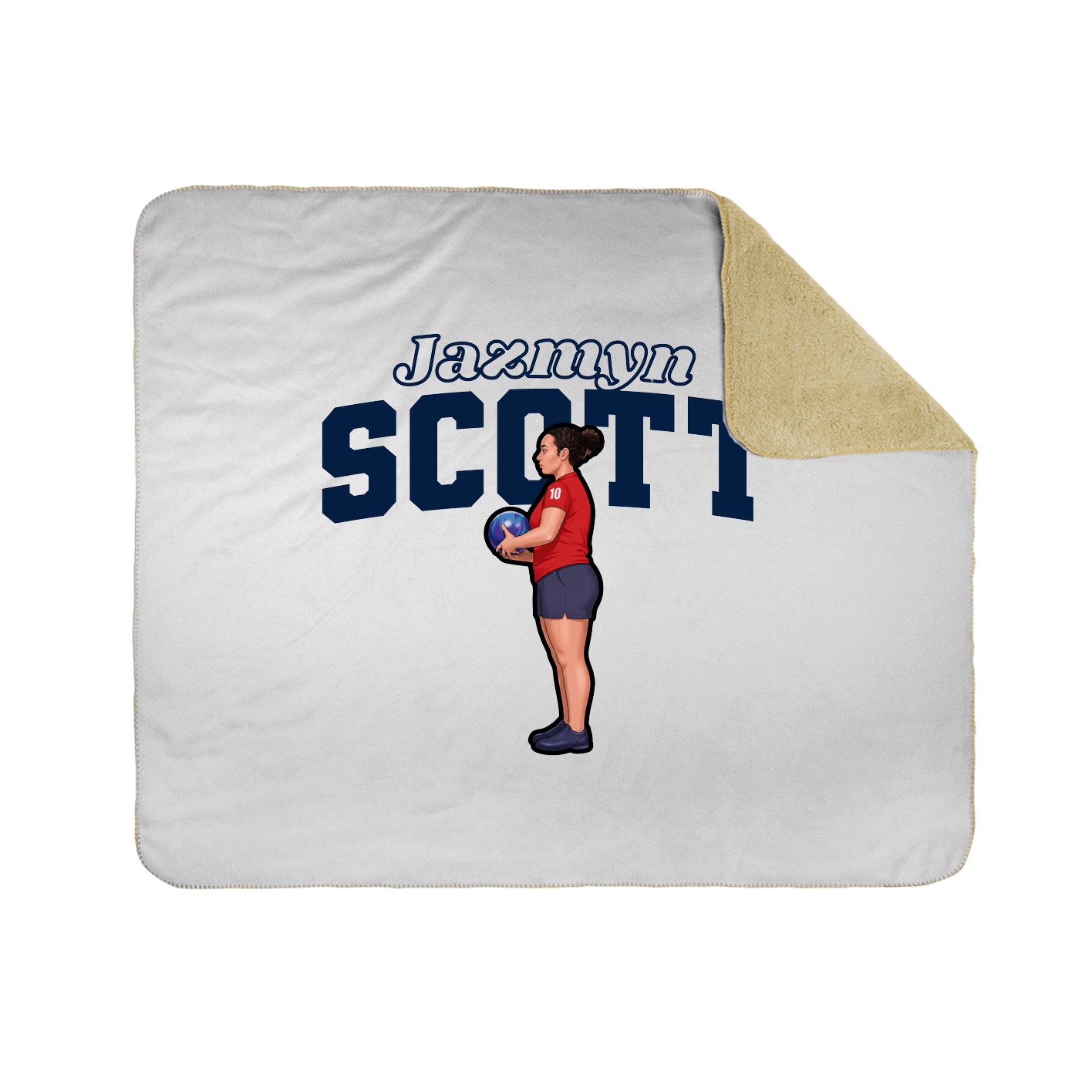 Throw Blanket — Name Arch in White
