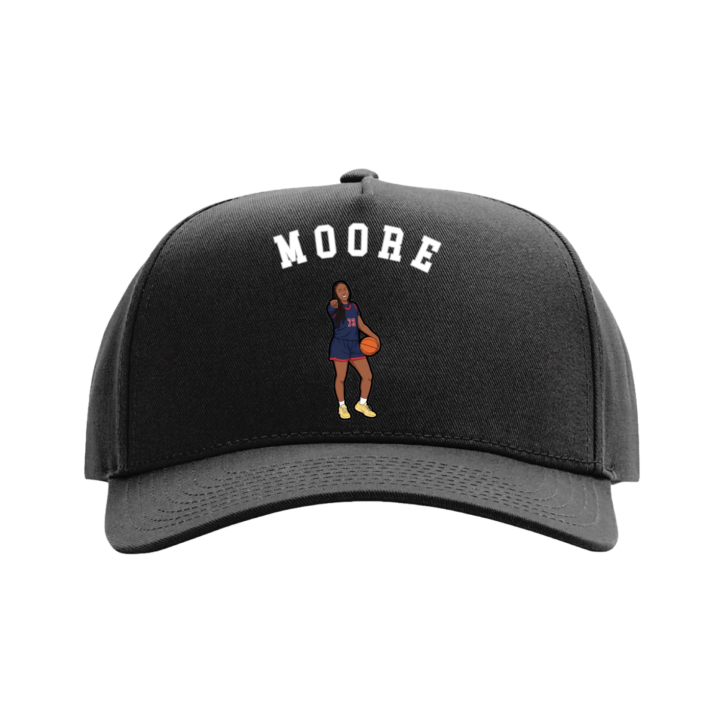 Full Fabric Five-Panel Champ Cap — Shirsey Arch in Black