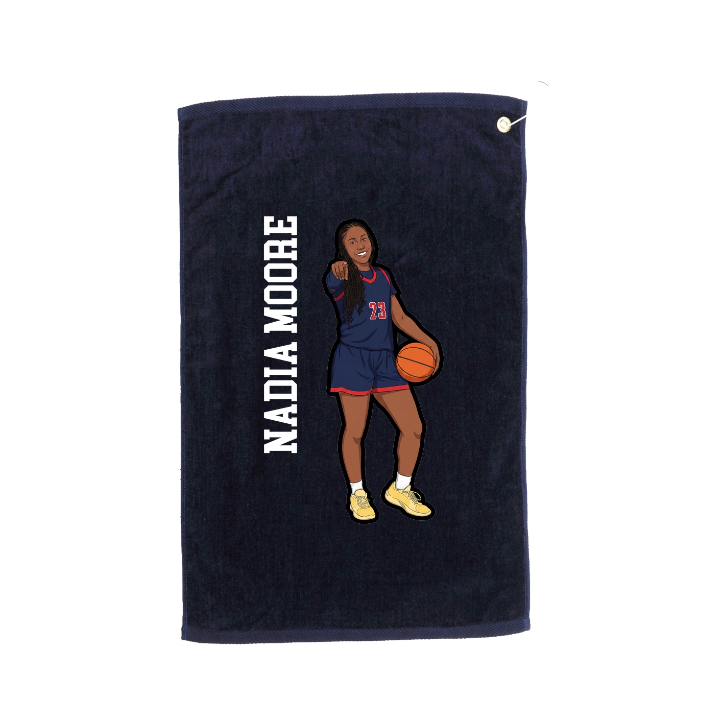 Golf Towel — Name Vertical in Navy
