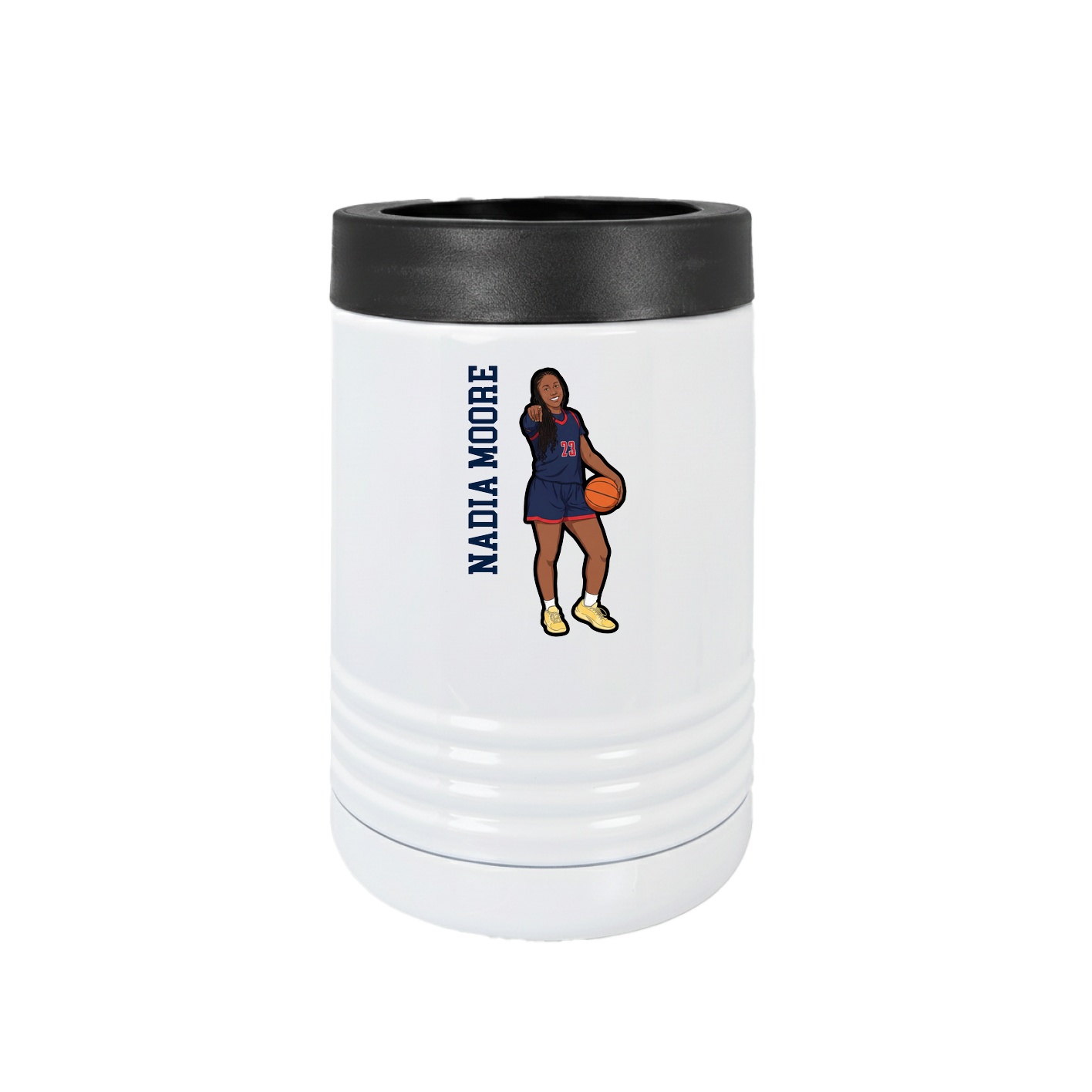 Beverage Holder — Name Vertical in White