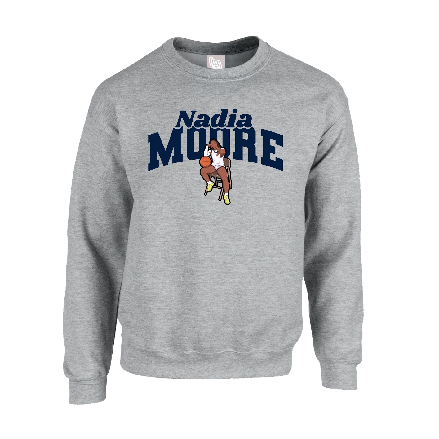 Fleece Crew — Signature Arch in Grey