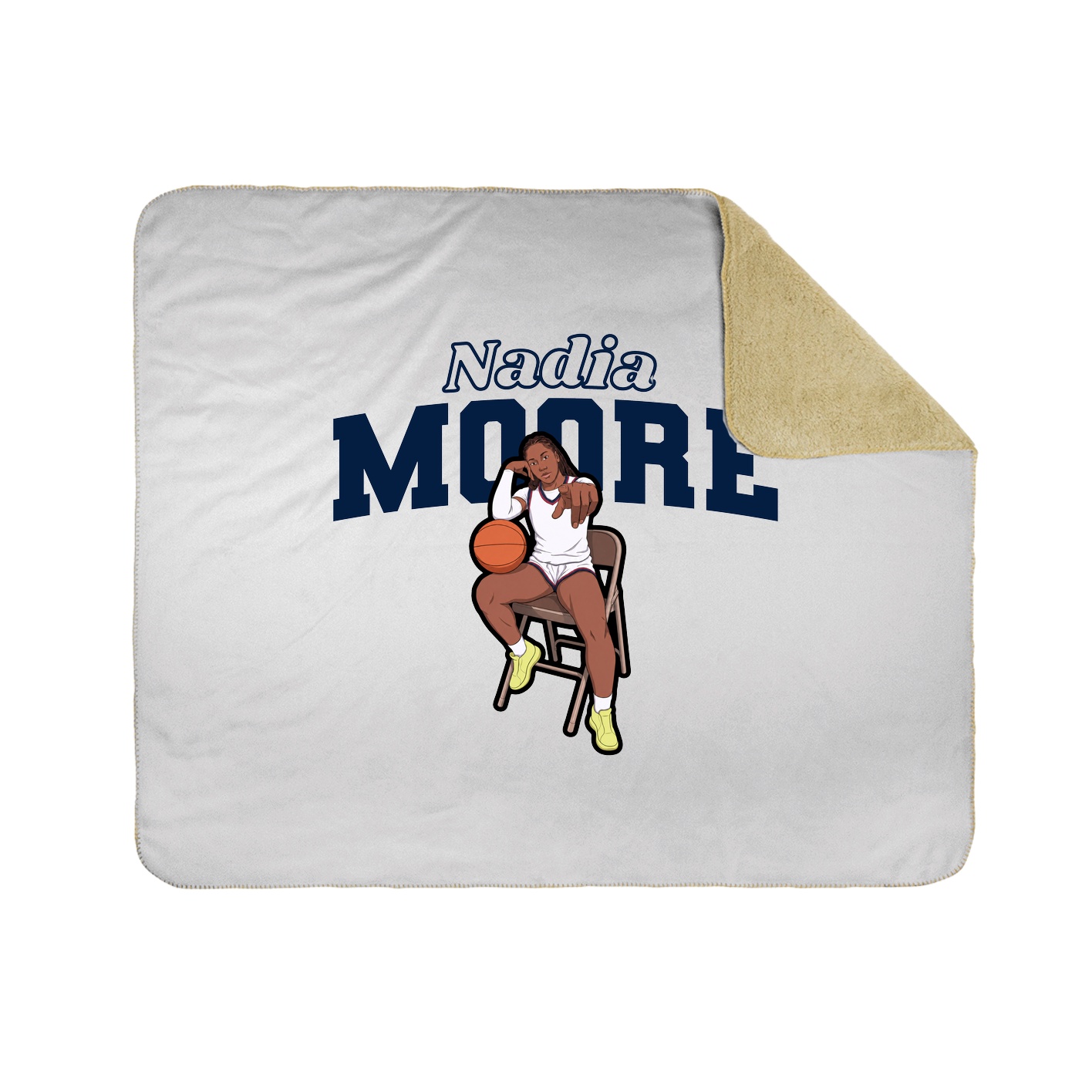 Throw Blanket — Name Arch in White