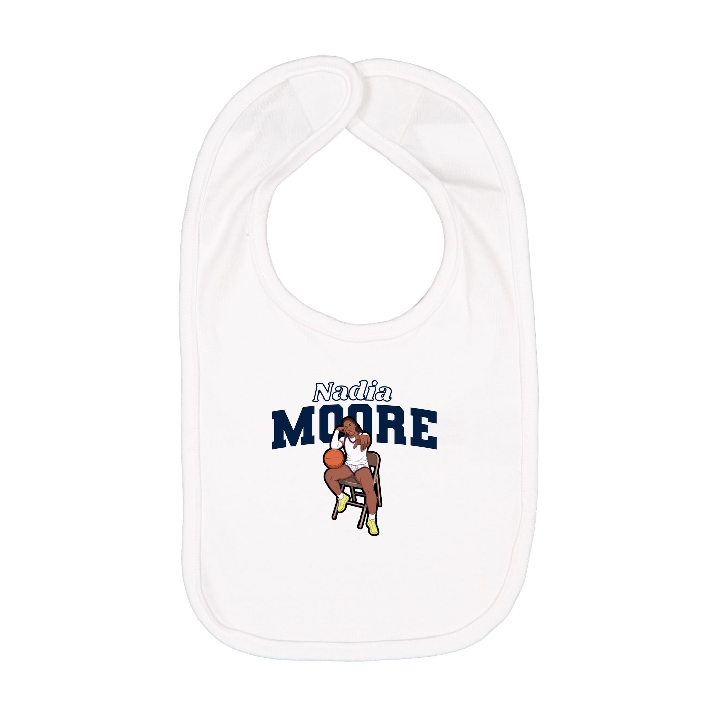 Infant Bib — Name Arch in White