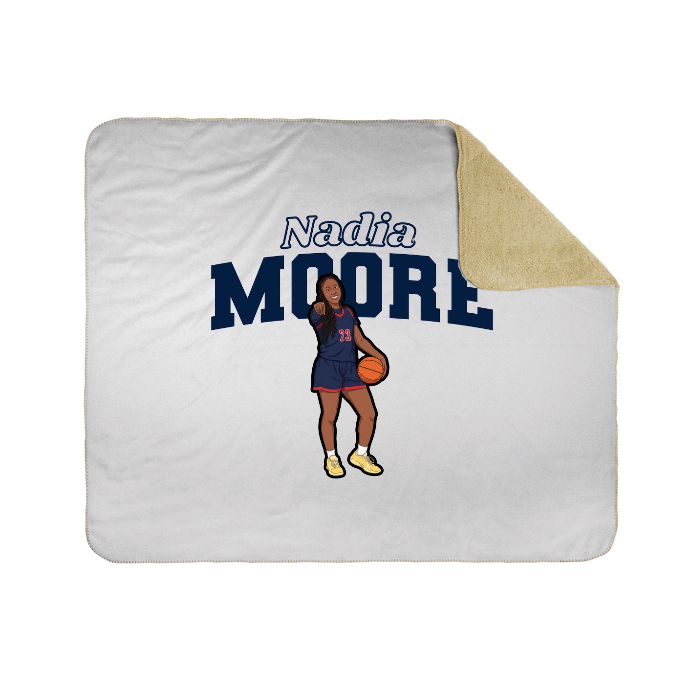 Throw Blanket — Name Arch in White