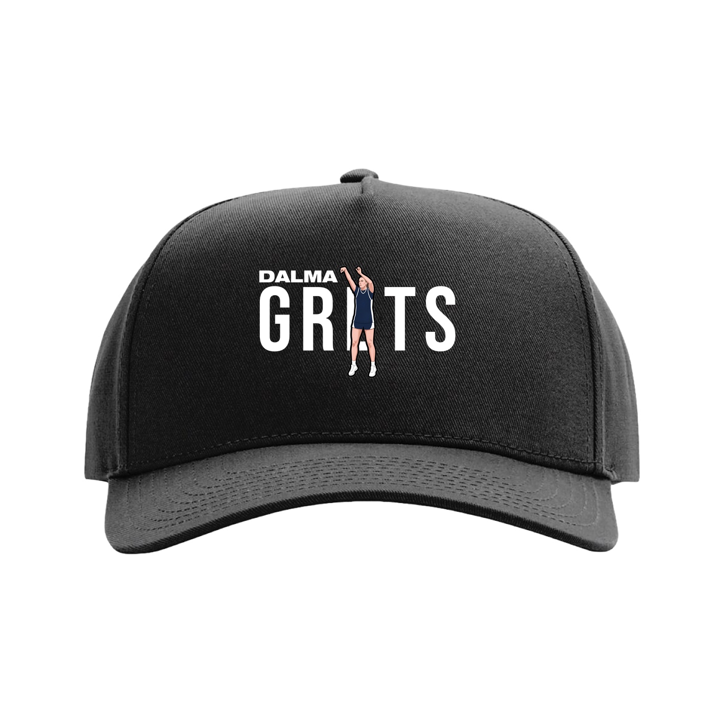 Full Fabric Five-Panel Champ Cap — Player Name in Black