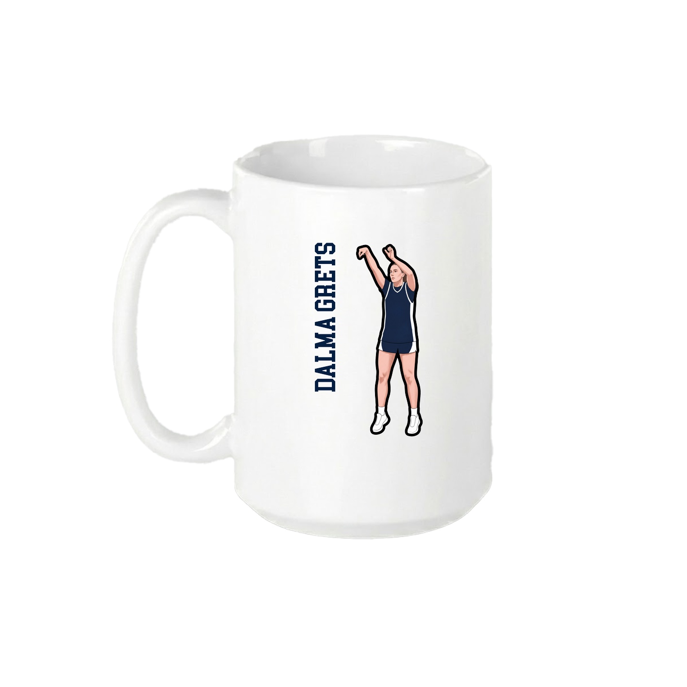 15oz Coffee Mug — Name Vertical in White