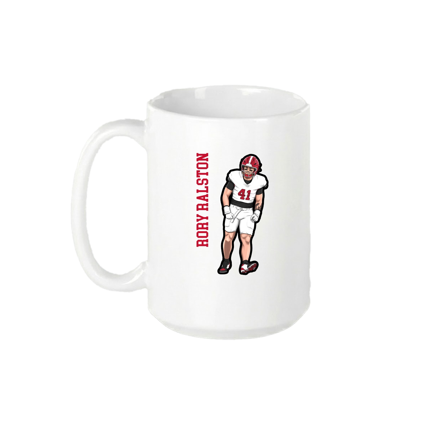 15oz Coffee Mug — Name Vertical in White