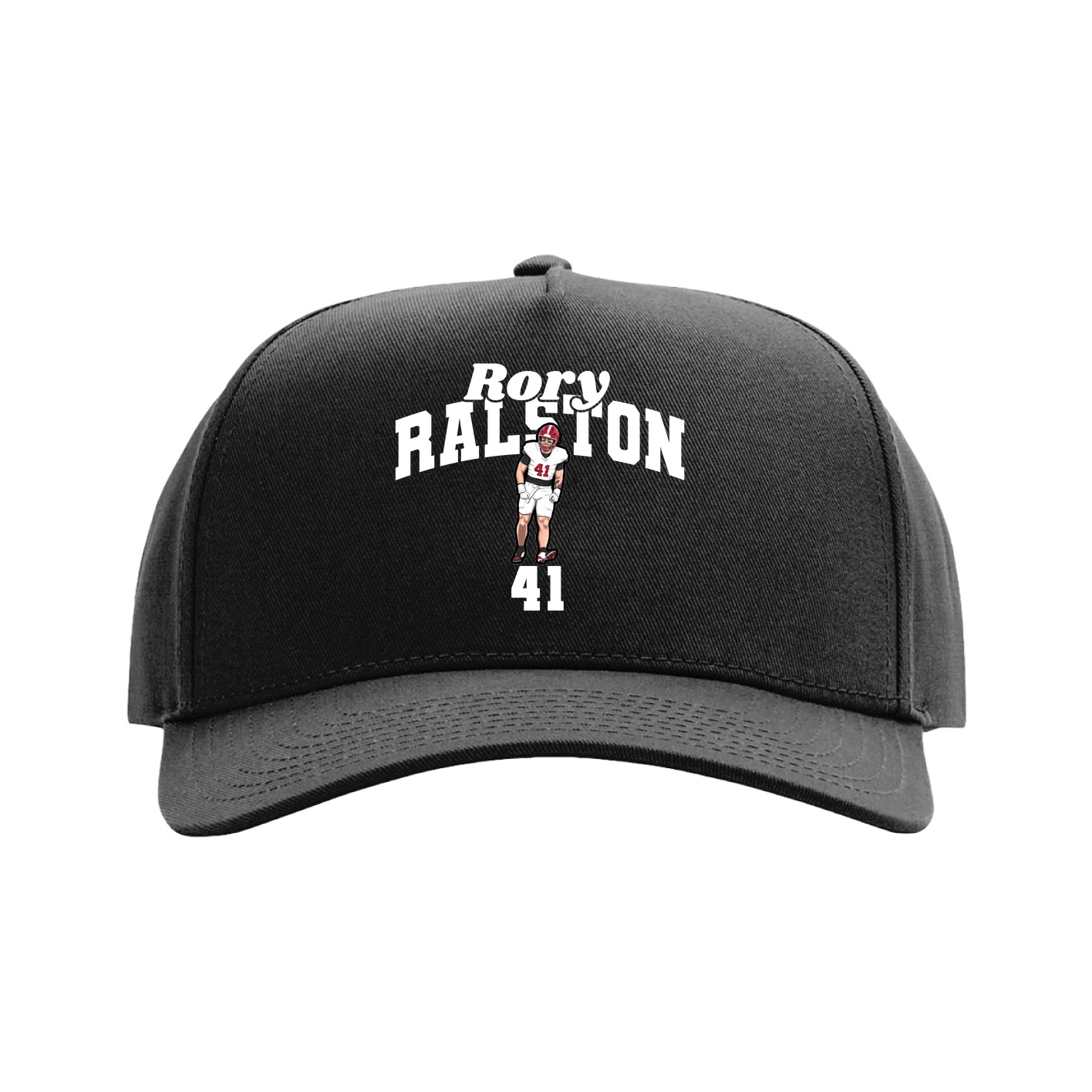 Full Fabric Five-Panel Champ Cap — Signature Arch in Black