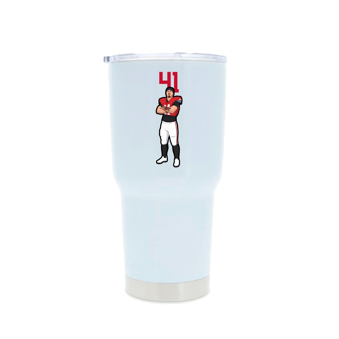 30oz Stainless Steel Tumbler — Number Top in White