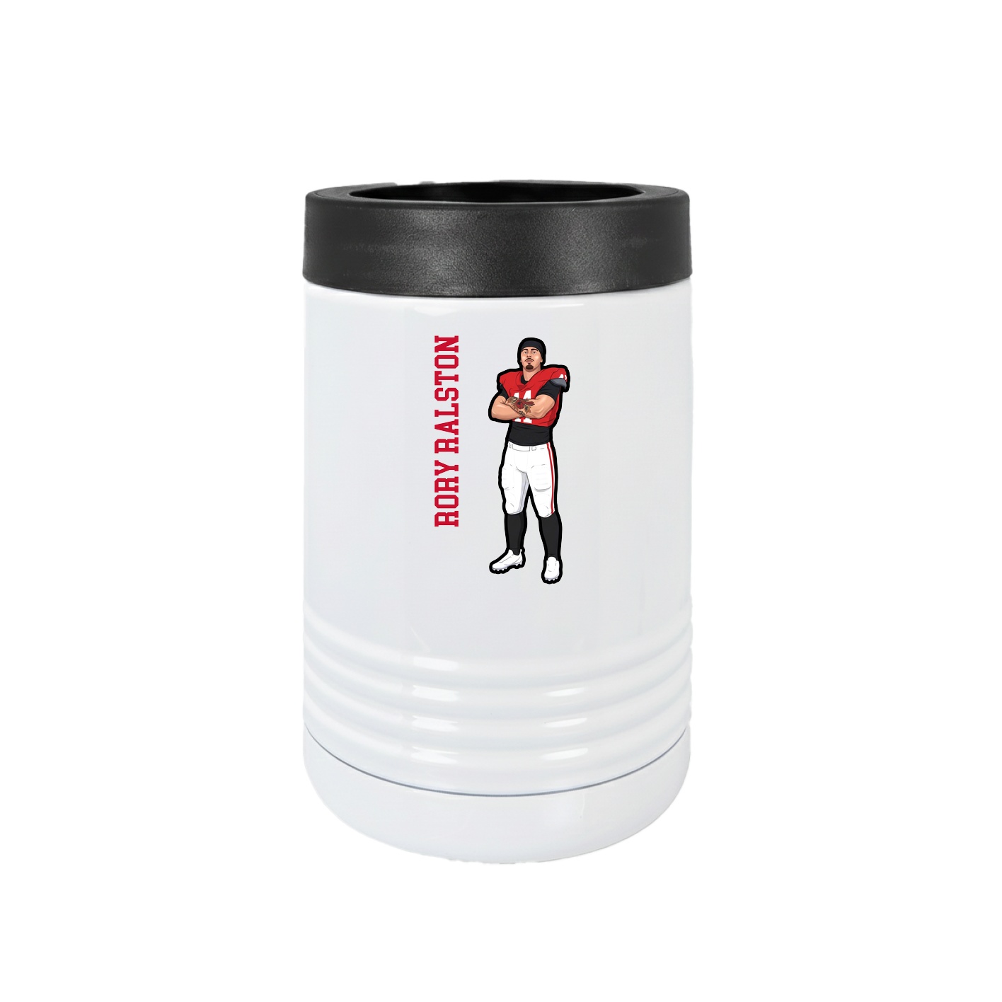 Beverage Holder — Name Vertical in White