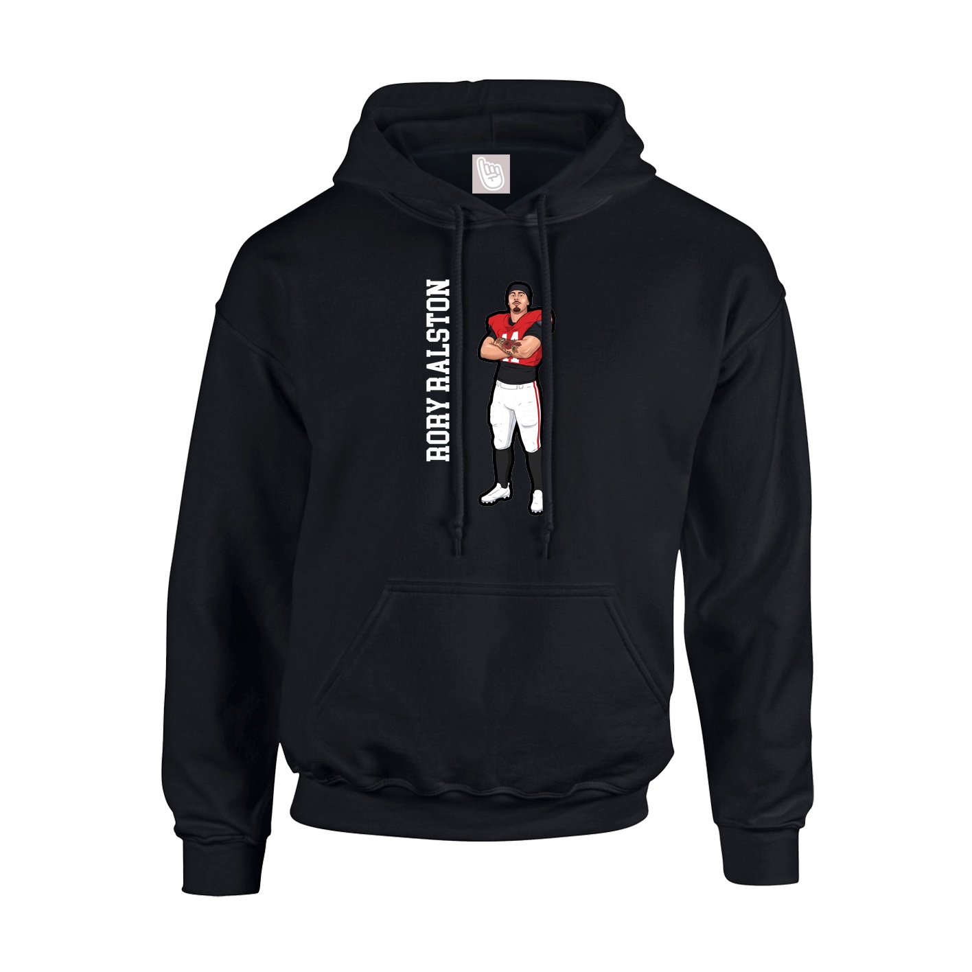 Youth Hoodie — Name Vertical in Black