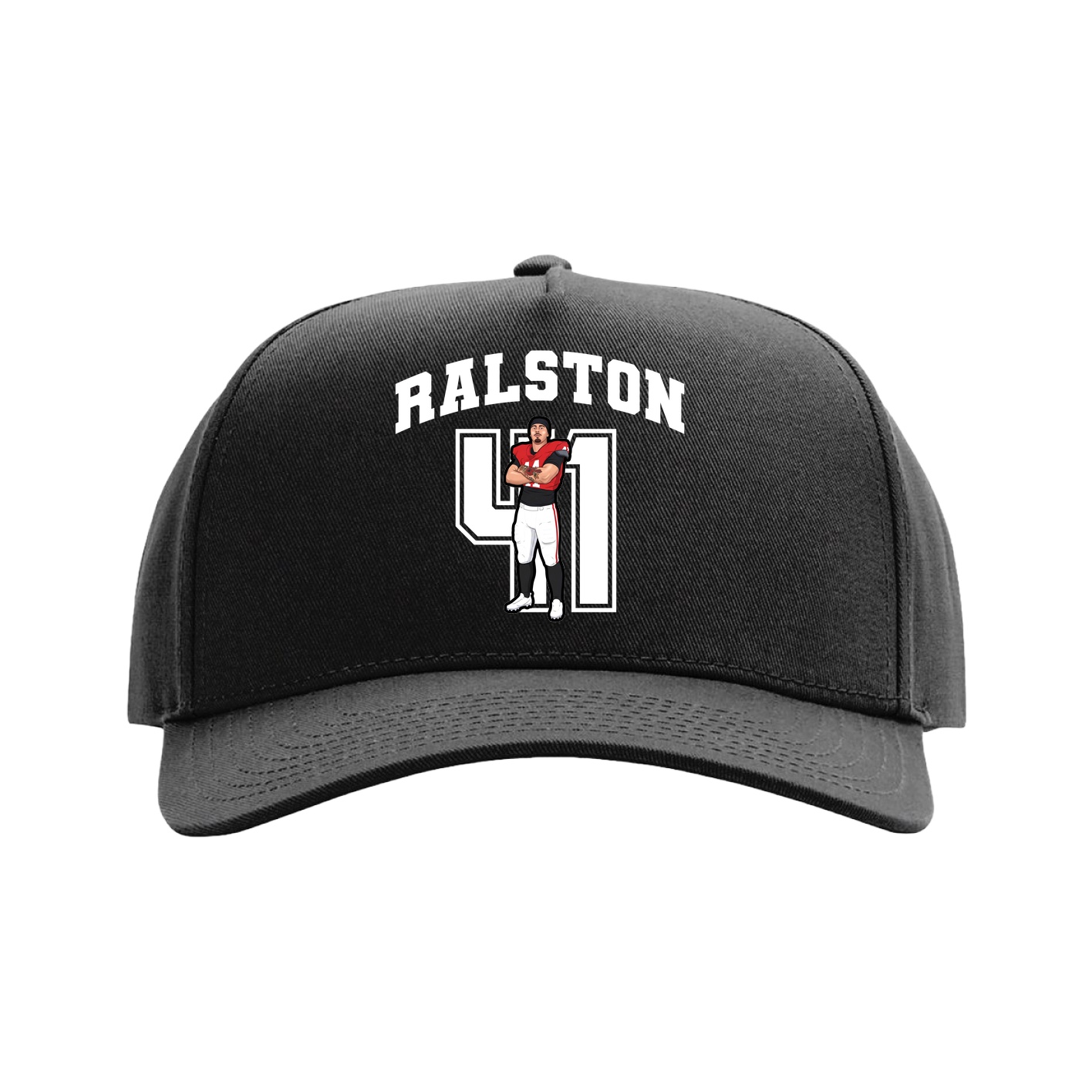 Full Fabric Five-Panel Champ Cap — Number in Black