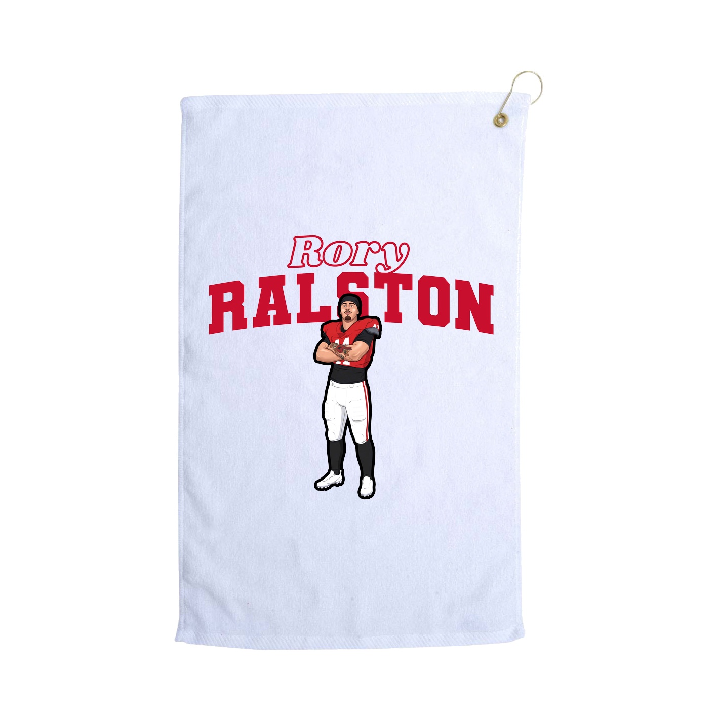 Golf Towel — Name Arch in White