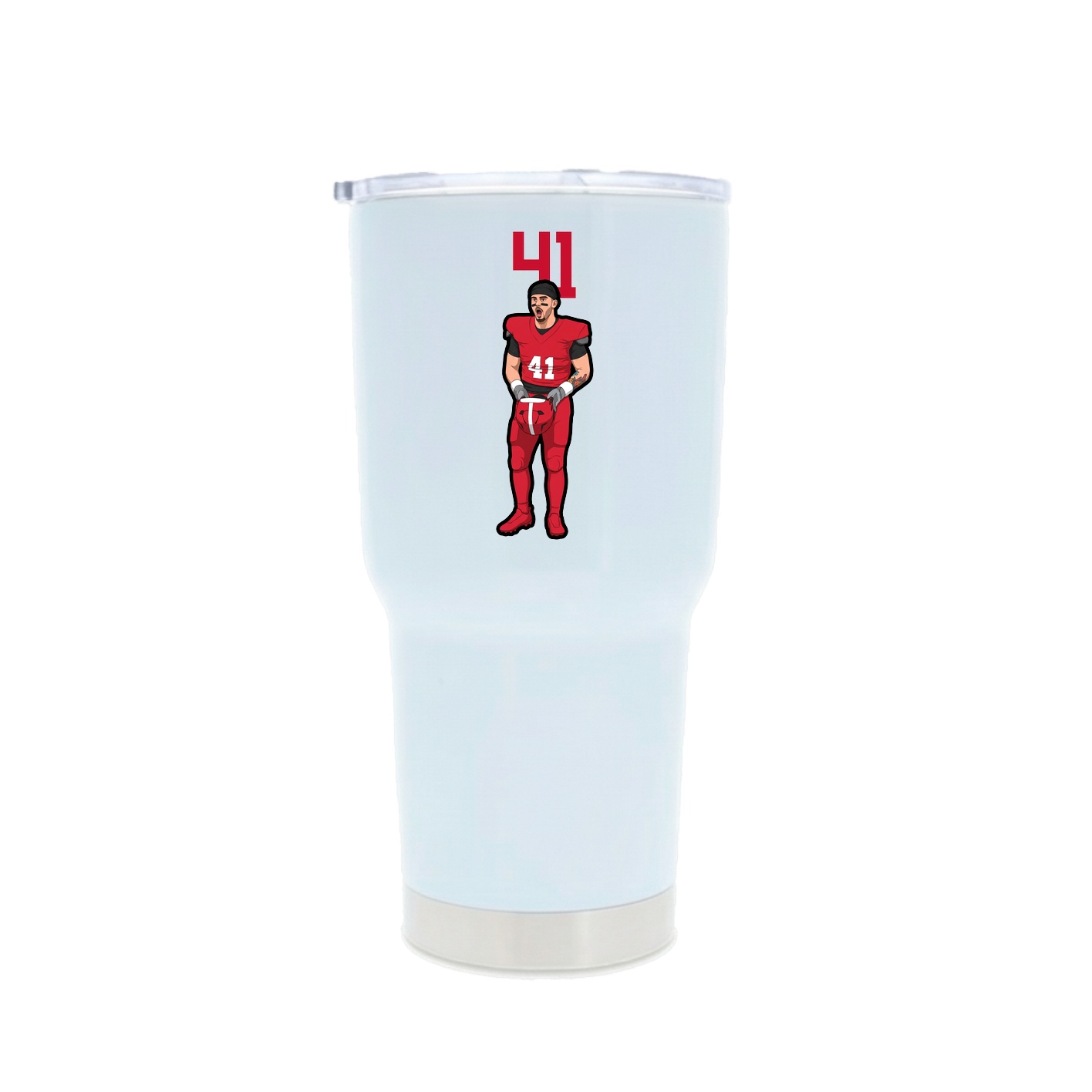 30oz Stainless Steel Tumbler — Number Top in White