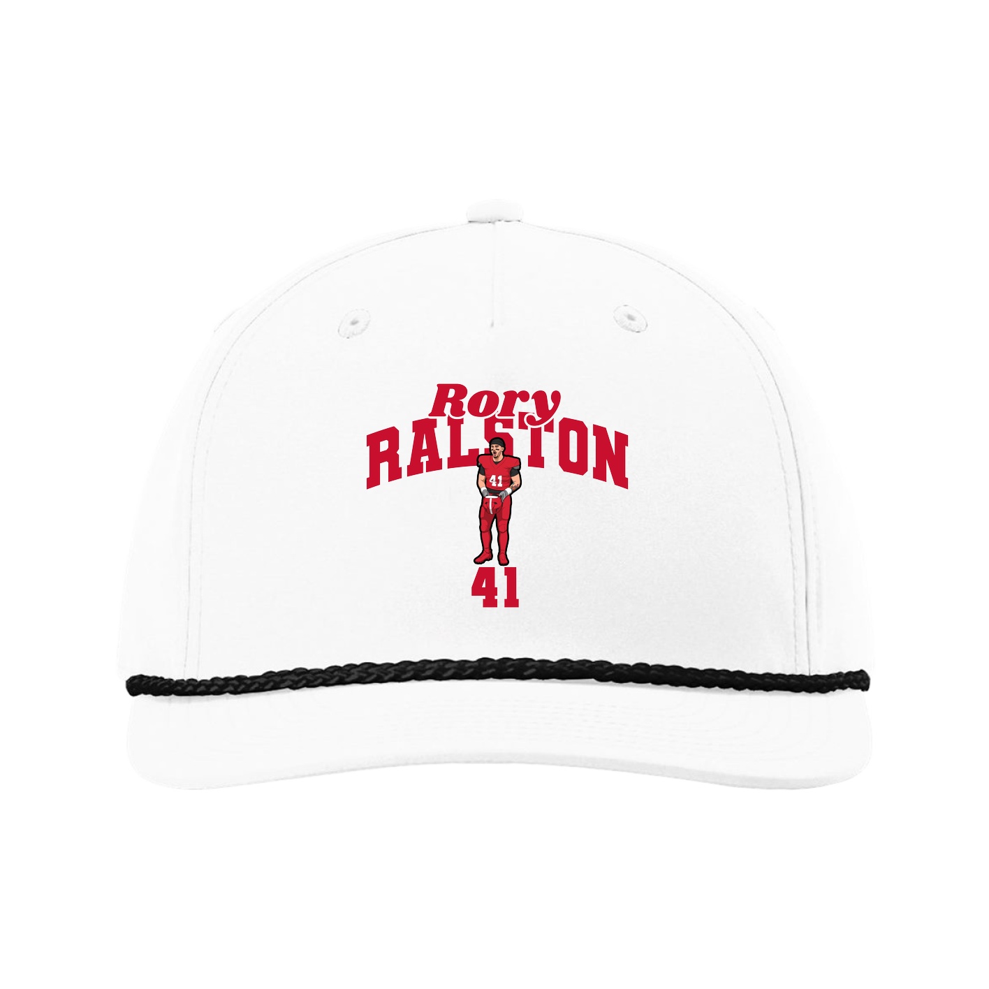 Five-Panel Classic Rope Cap — Signature Arch in White