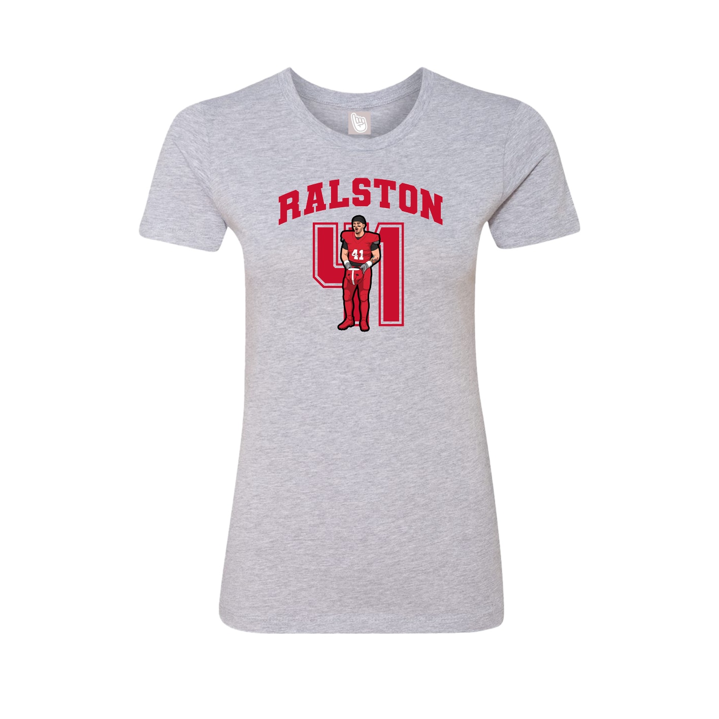 Fitted Women's Tee — Number in Grey