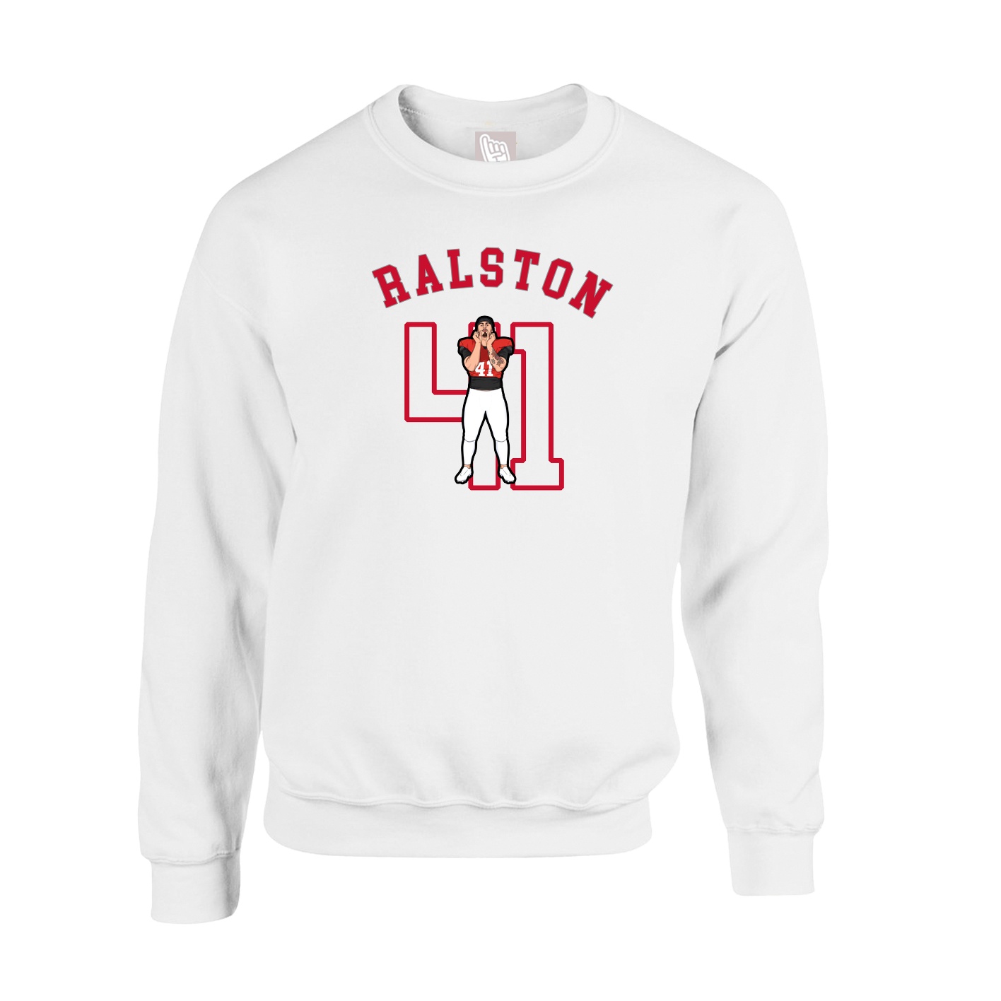 Fleece Crew — Shirsey Arch in White