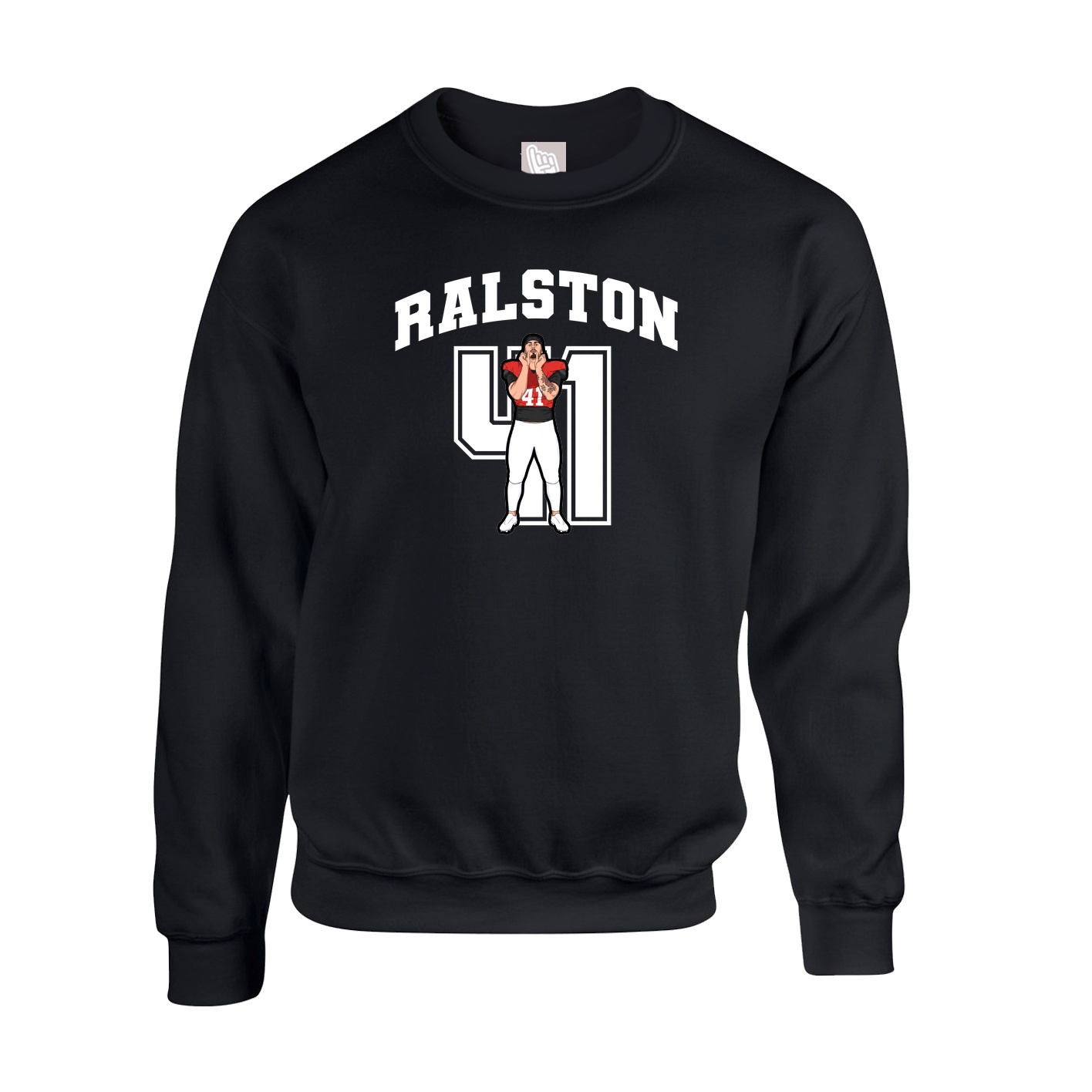 Fleece Crew — Number in Black